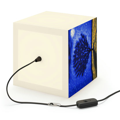 "Ein einsamer blauer Baum im Mondscheinfeld" - Die Alien Light Cube Lampe