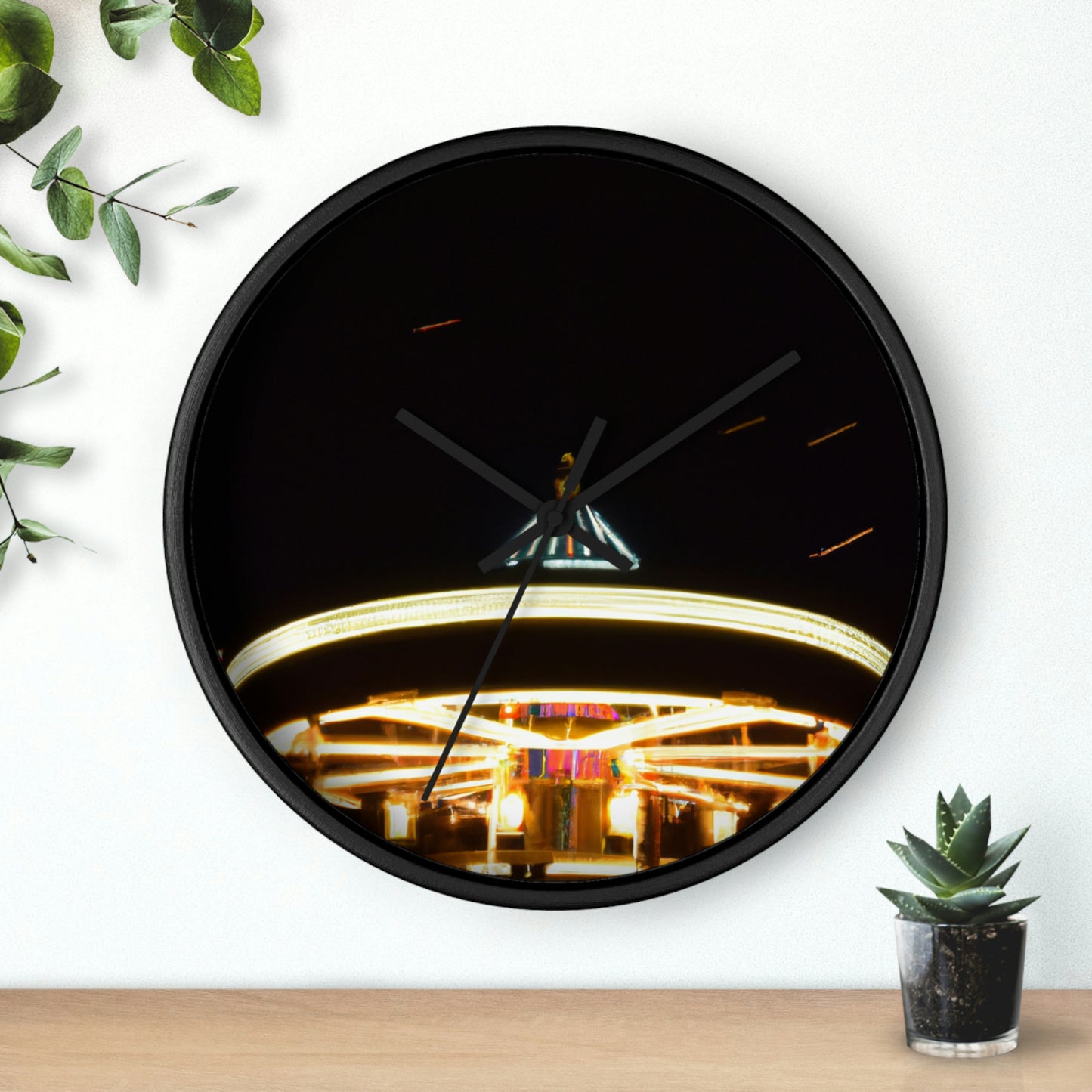 "Carousel Nights: A Glimmer of Starlight" - The Alien Wall Clock