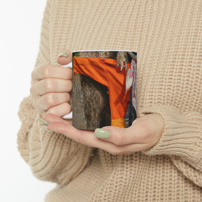 "The Enchanting Pumpkin Patch and its Charming Scarecrow" - The Alien Ceramic Mug 11 oz