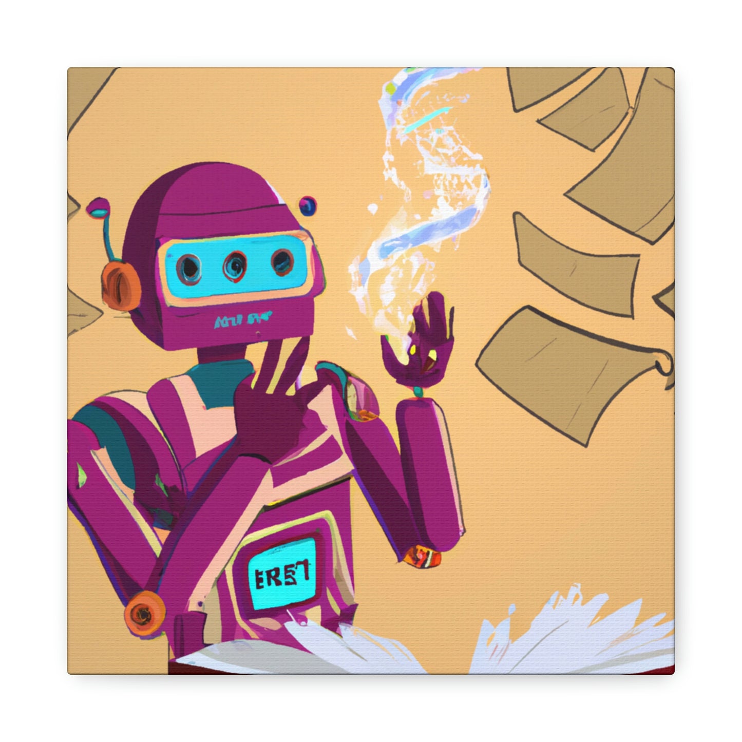 "Robot Librarian and the Magical Tome" - The Alien Canva