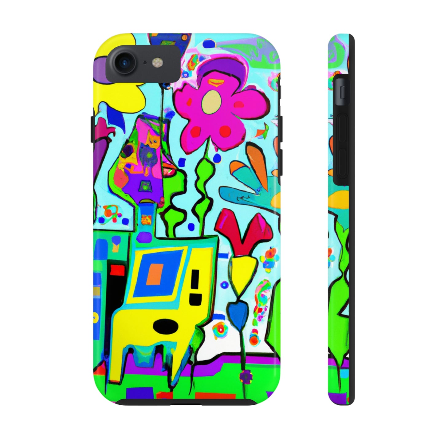 "A Mystical Garden of Rainbow Petals" - The Alien Tough Phone Cases