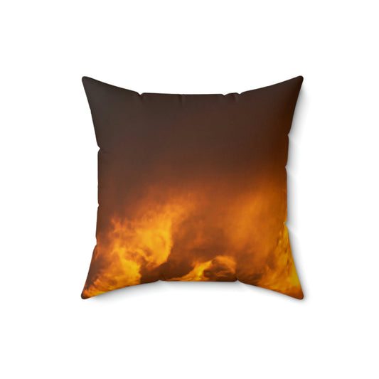 "Flying Phoenix Through the Storm" - Das Alien Square Pillow