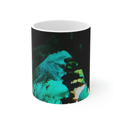 La reliquia reluciente de la cueva - El alienígena Taza de cerámica 11 oz