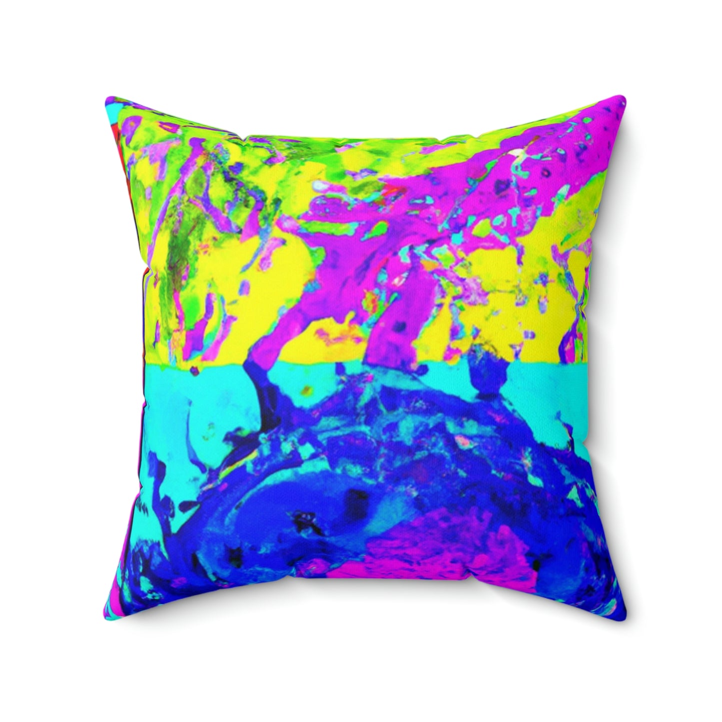 "Ein Regenbogen aus gefiederten Freunden" - Das Alien Square Pillow