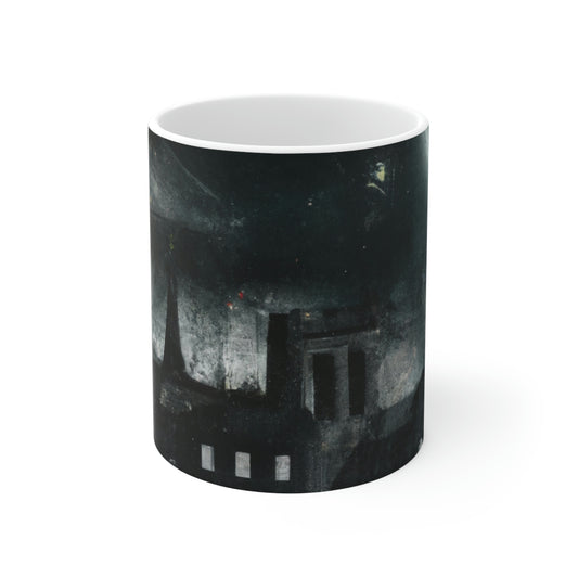 "Luminous Nocturne: A City Lit By Moonlight" - The Alien Ceramic Mug 11 oz