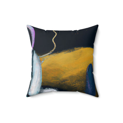 "Alone in the Dark: A Solitary Astronaut's Survival" - The Alien Square Pillow