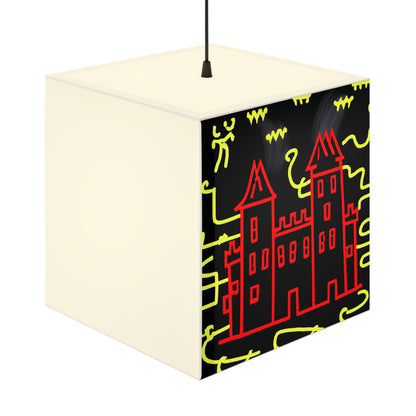 "A Haunted Shadow: The Dark Secrets of the Old Castle on a Gloomy Night" - The Alien Light Cube Lamp