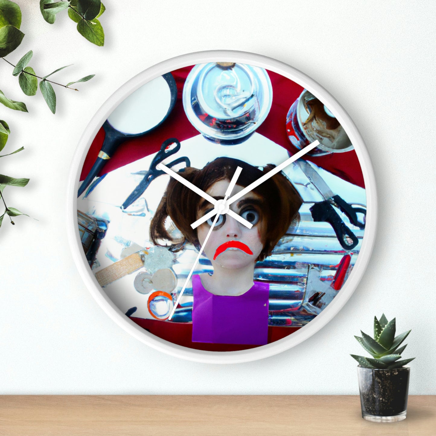 "Found Objects Self-Portrait" - The Alien Wall Clock