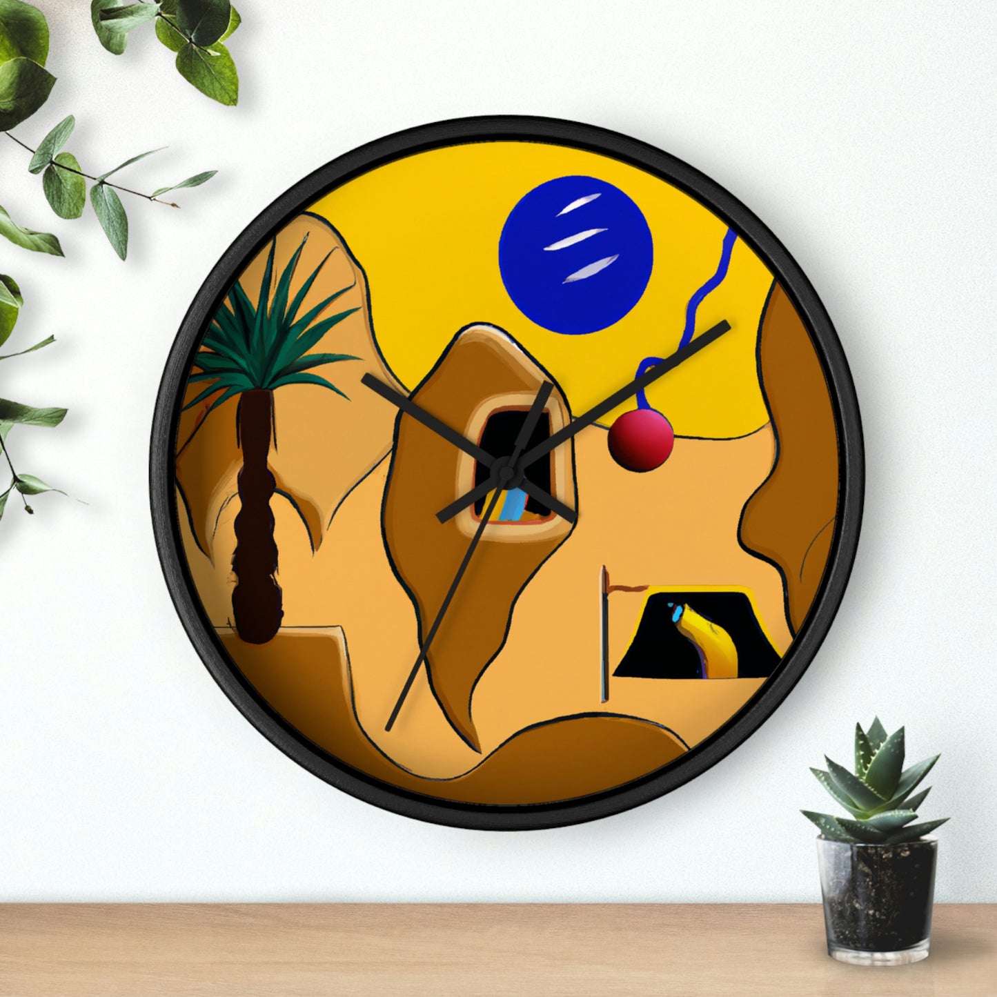 "Desert Mirage: The Forgotten Oasis" - The Alien Wall Clock