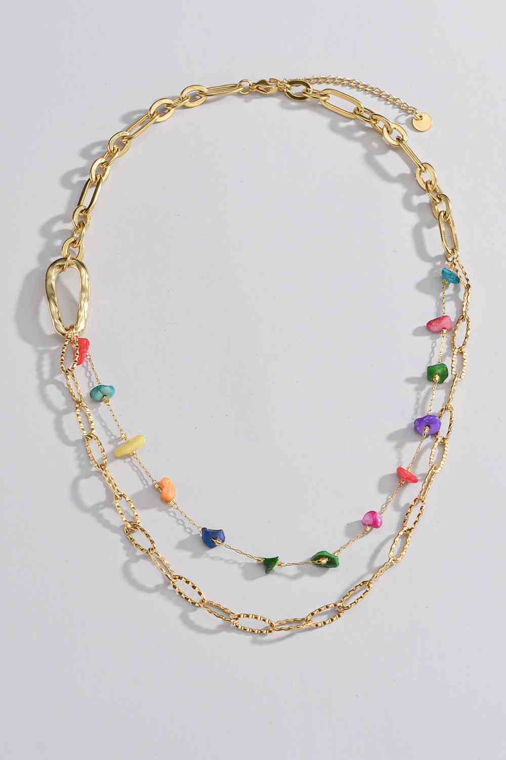 Multicolored Stone Double-Layered Necklace
