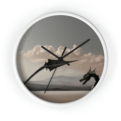 "A Warrior's Last Stand: The Battle Against the Metal Dragon" - The Alien Wall Clock