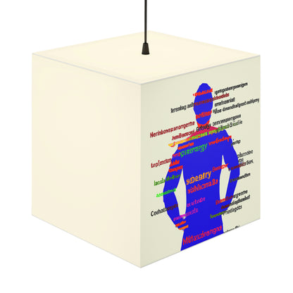 "Das Superhelden-Wortkunstporträt" - Die Alien Light Cube-Lampe