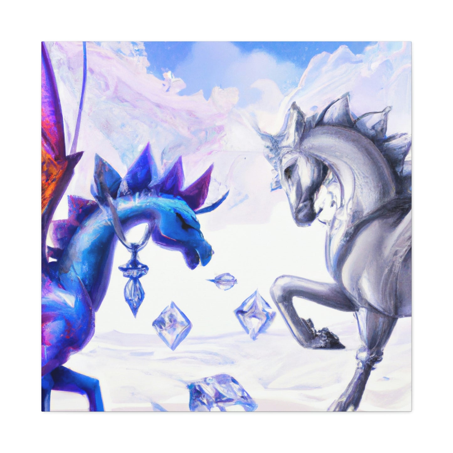 "The Crystal War: Dragon vs Pegasus" - The Alien Canva