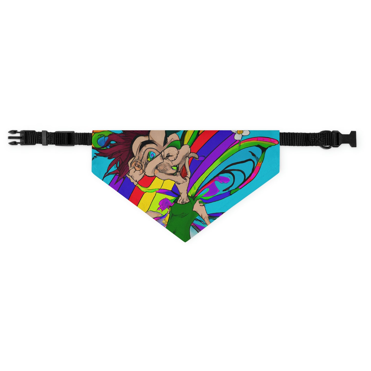 Rainbow Mischief Fairy - Collar de bandana para mascota alienígena