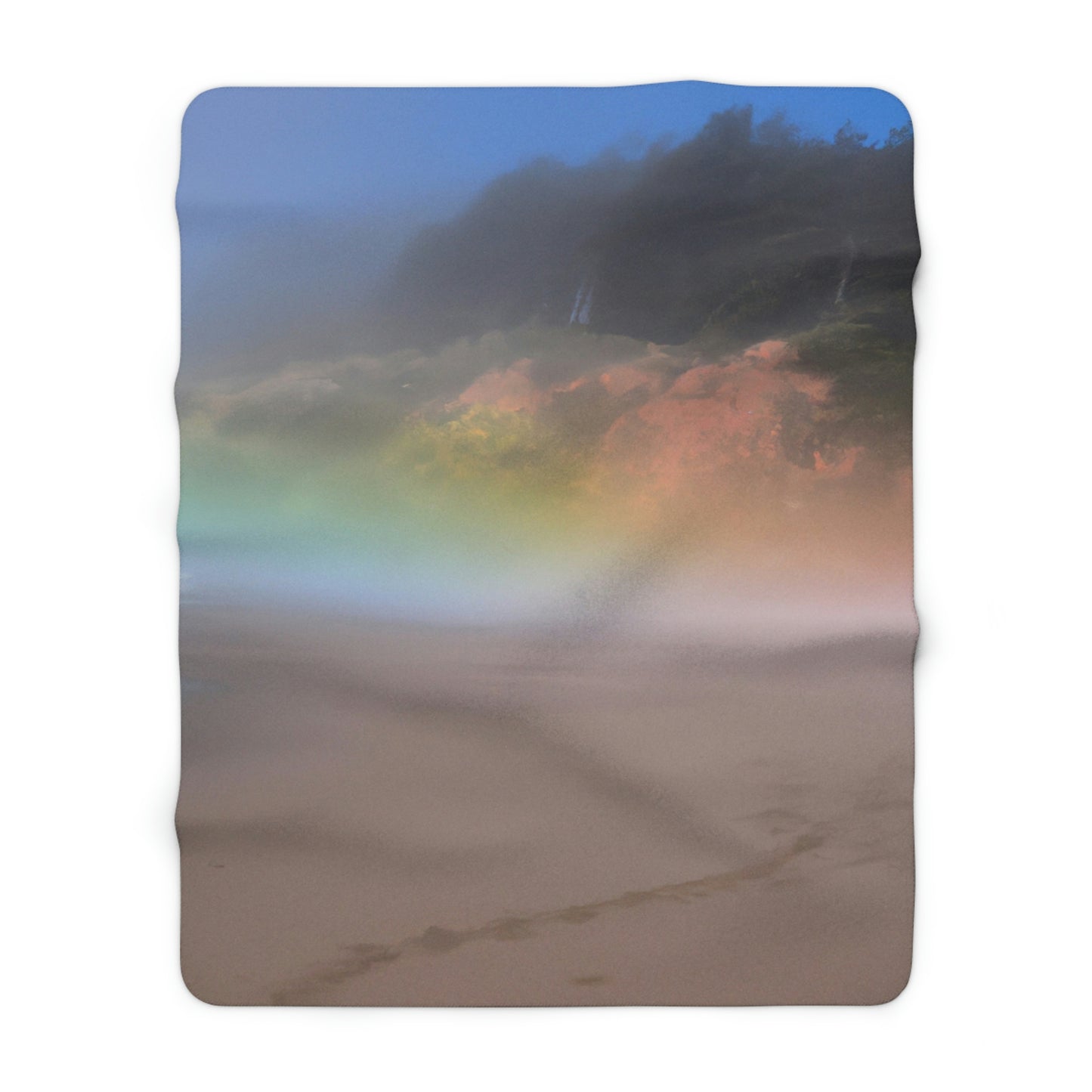 "A Painted Reflection of Solitude" - The Alien Sherpa Fleece Blanket