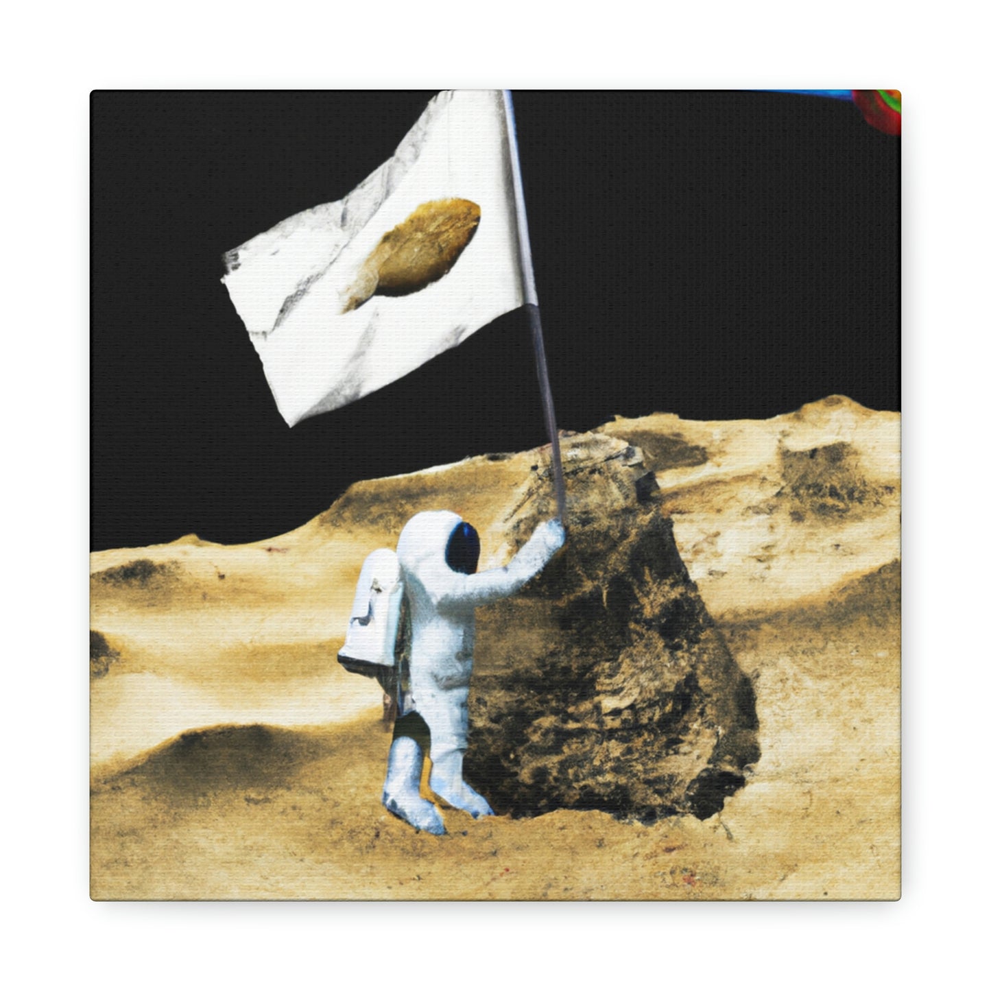 "Reclamando espacio: la plantación de la bandera del asteroide del astronauta" - The Alien Canva