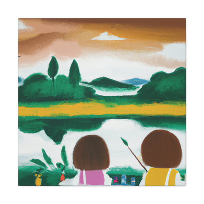 "Cherished Reflections: A Childhood Memento in Color" - Canvas