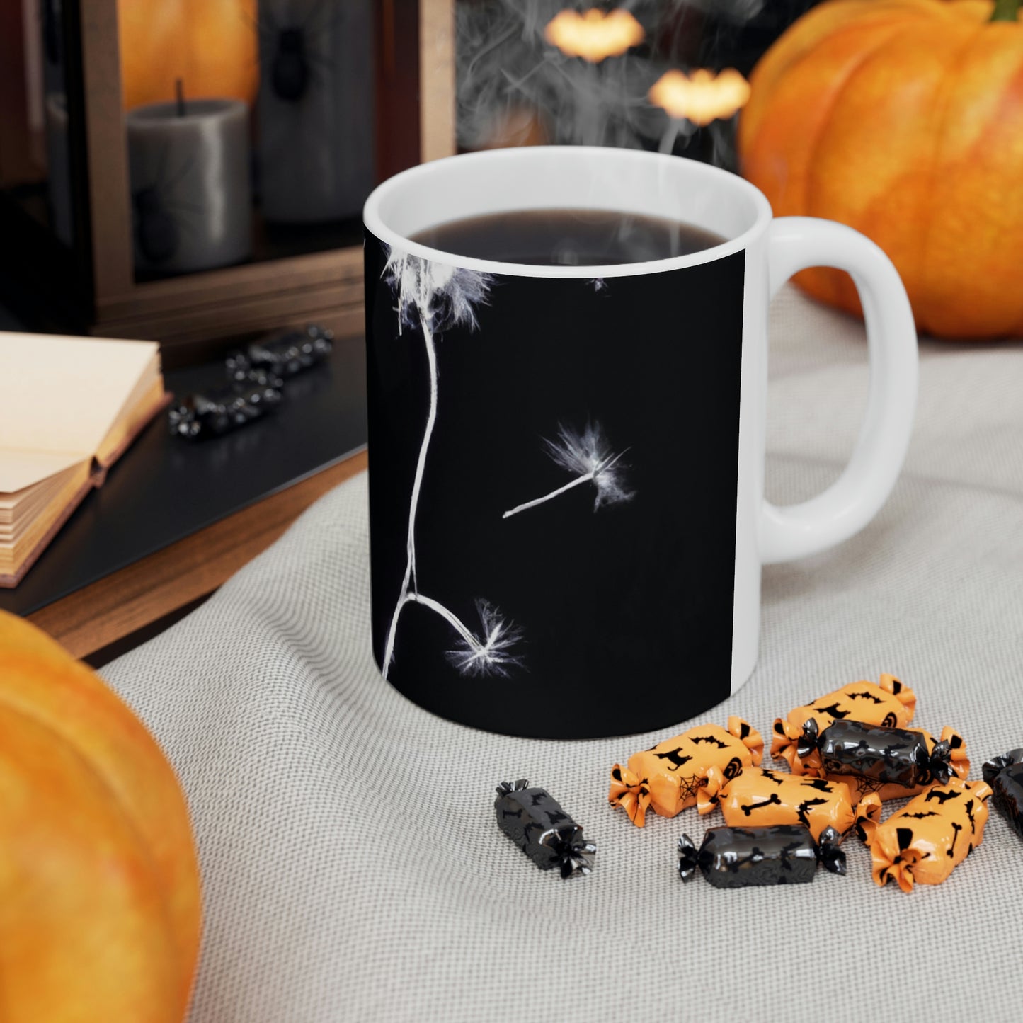 "A Dandelion Flicker in the Midnight Breeze" - The Alien Ceramic Mug 11 oz