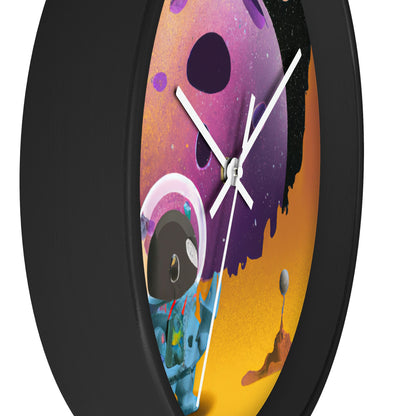 "Exploring the Unknown: The Adventures of a Space Captain and the Mysterious Planet" - The Alien Wall Clock