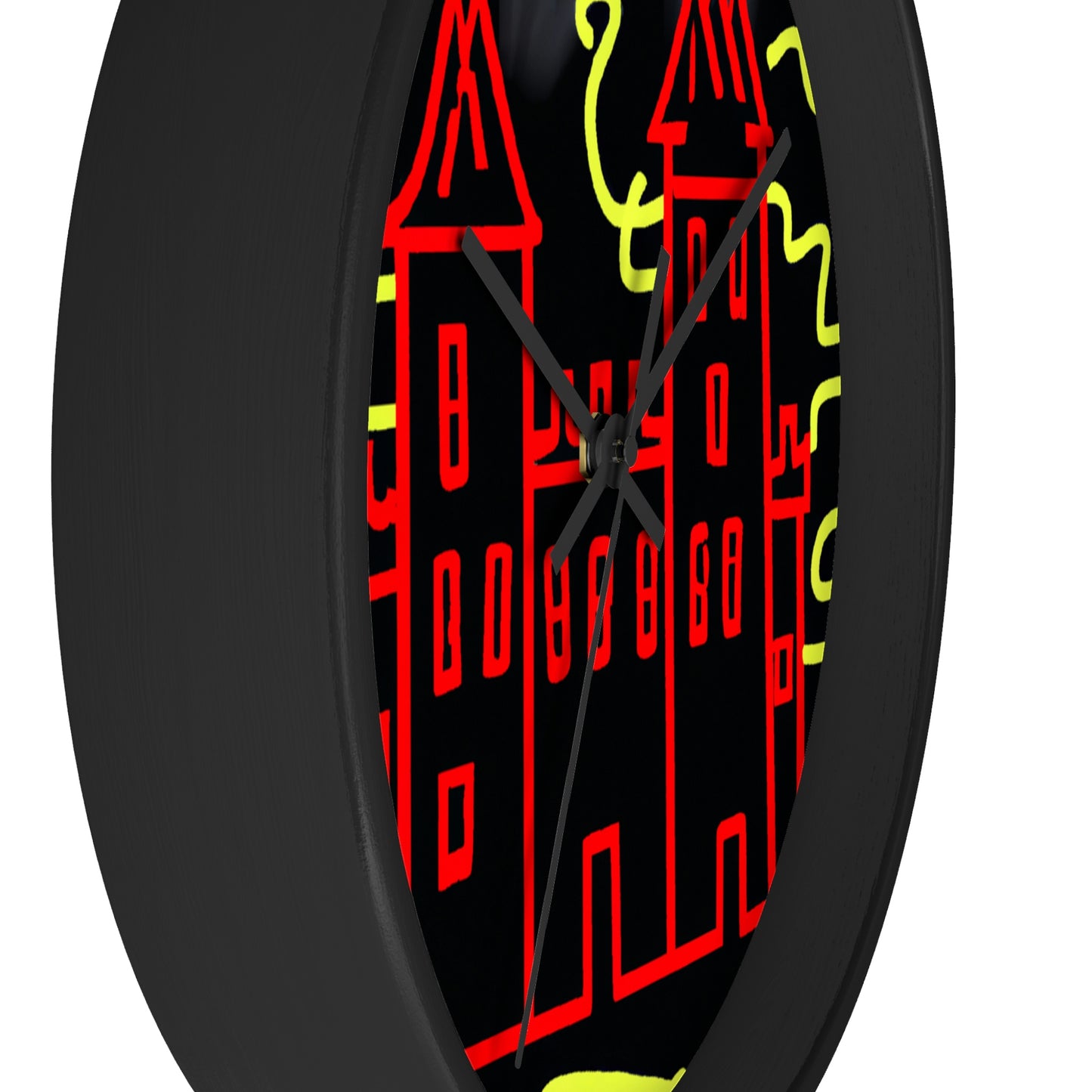 "A Haunted Shadow: The Dark Secrets of the Old Castle on a Gloomy Night" - The Alien Wall Clock