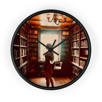 "The Enchanted Library Maze" - The Alien Wall Clock