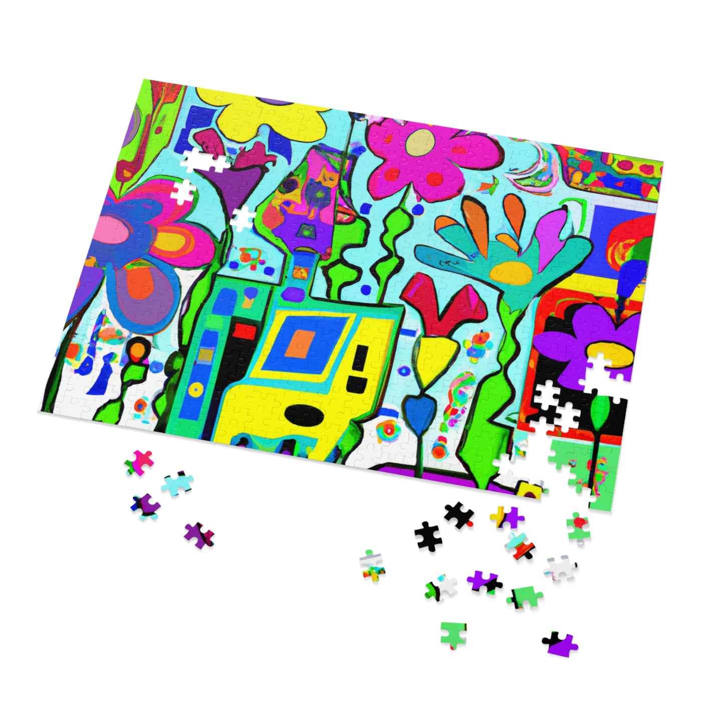 "A Mystical Garden of Rainbow Petals" - The Alien Jigsaw Puzzle