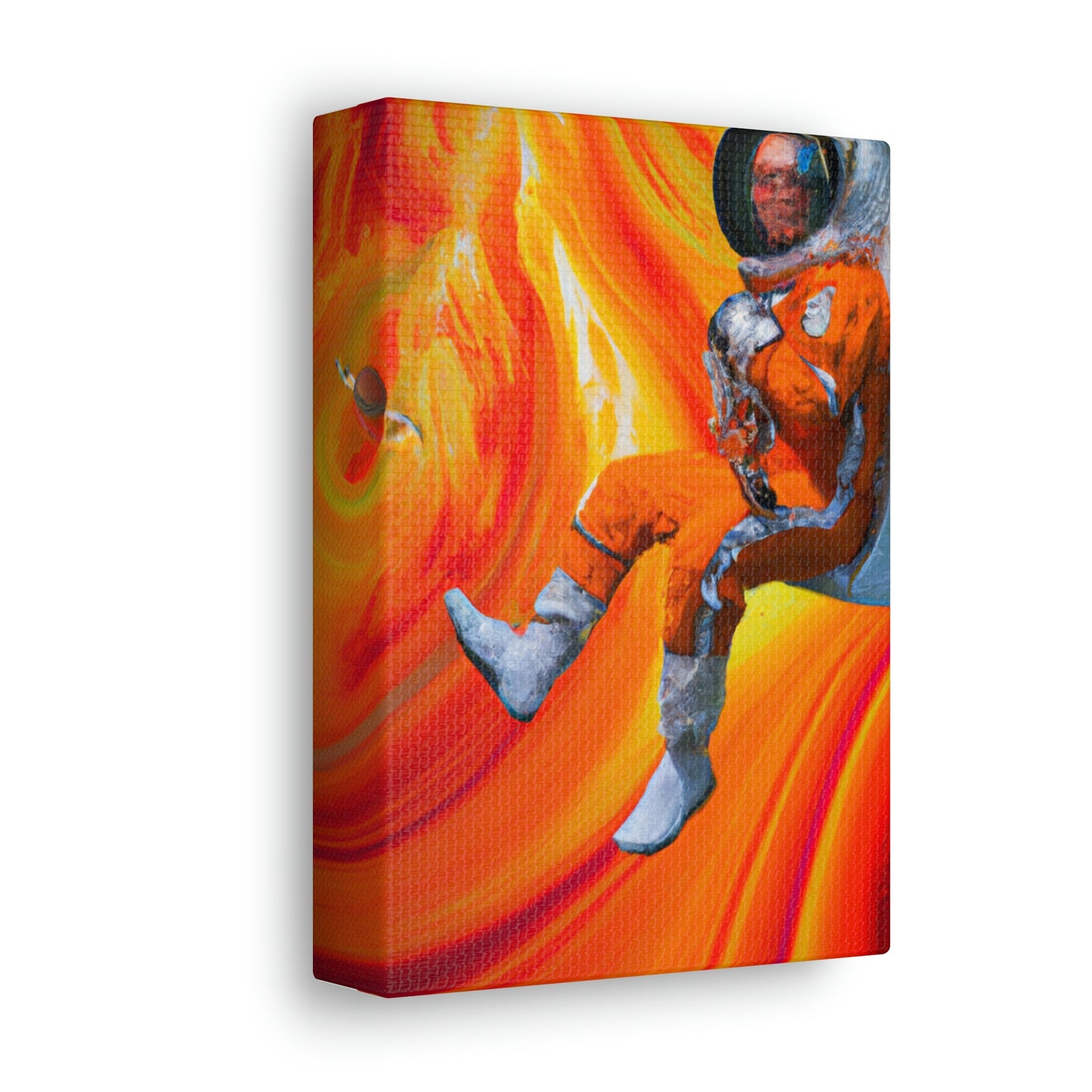 "Journeying in the Burning Orange Galaxy" - The Alien Canva