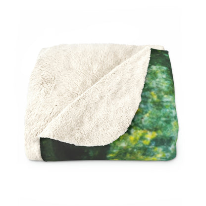 "Enchantment in Oil: A Young Artist's Vision of a Magical Forest" - The Alien Sherpa Fleece Blanket