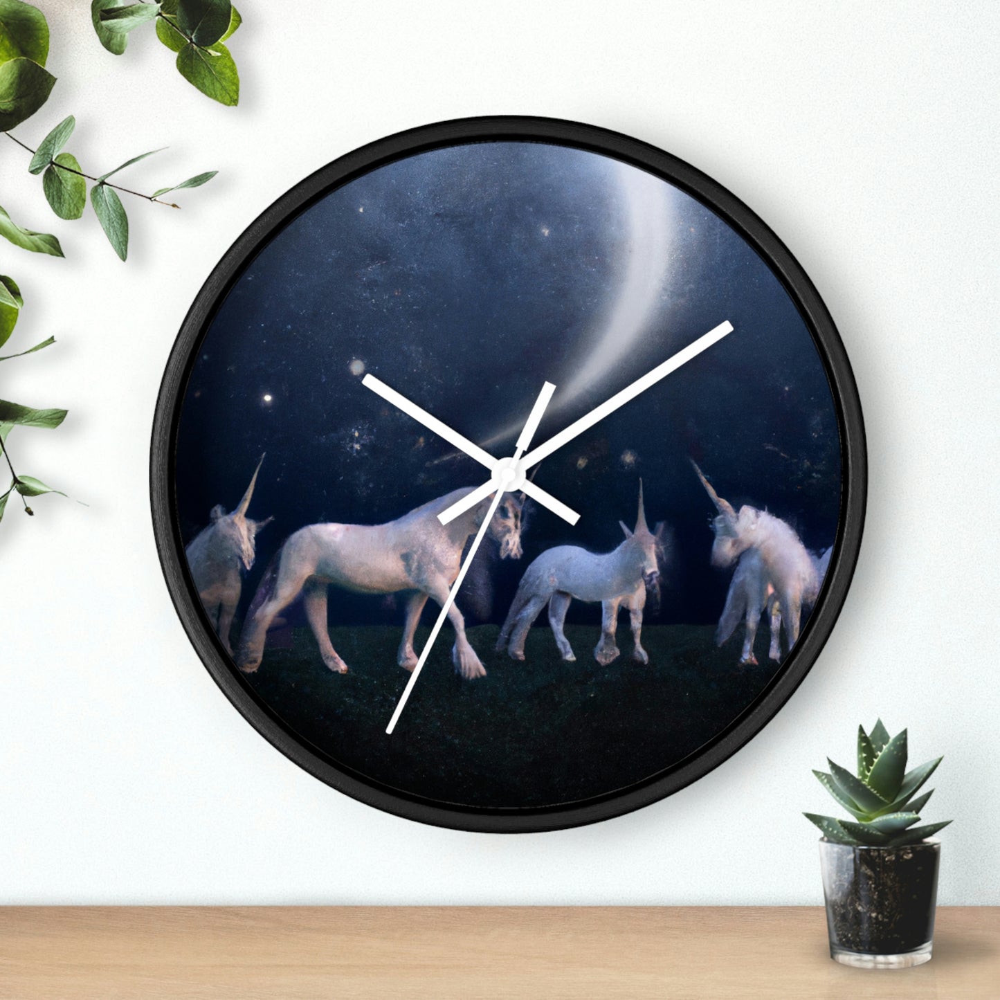 "Moonlit Mystique" - The Alien Wall Clock