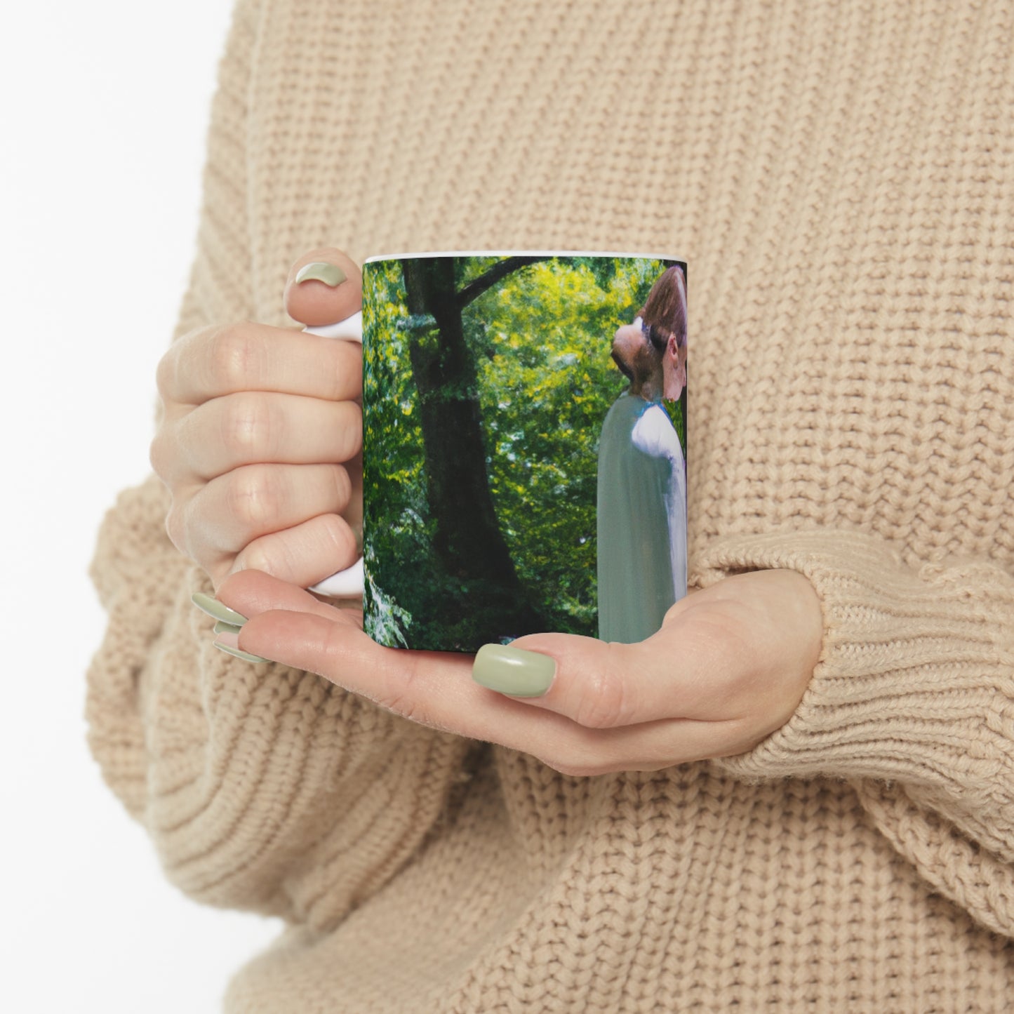 „Verzauberung in Öl: Die Vision eines jungen Künstlers von einem magischen Wald“ – The Alien Keramiktasse 11 oz