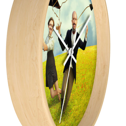 "A Kite Day in the Meadow" - The Alien Wall Clock