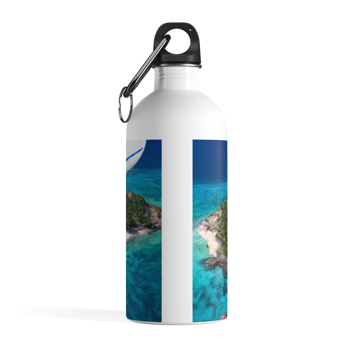 "Exploring Mystery Island by Airship" - The Alien Stainless Steel Water Bottle