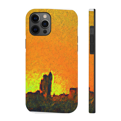 "Erleuchtet von der untergehenden Sonne: Enthüllung einer verborgenen Stadt" - The Alien Tough Phone Cases