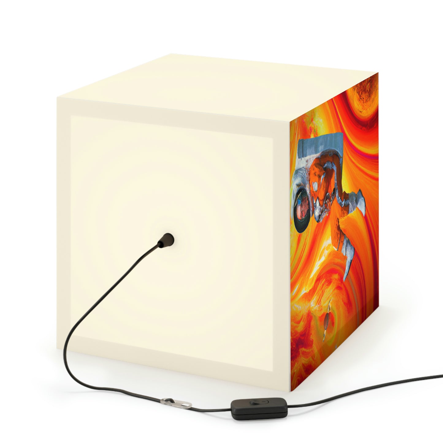 "Journeying in the Burning Orange Galaxy" - The Alien Light Cube Lamp