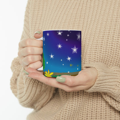 "A Celestial Garden of Color" - The Alien Ceramic Mug 11 oz