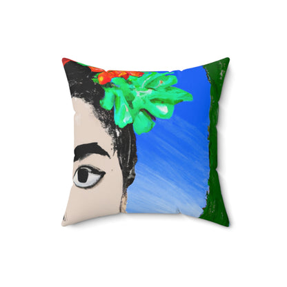 „Feurige Frida: Eine mexikanische Ikone mit farbenfroher Kultur malen“ – The Alien Square Pillow