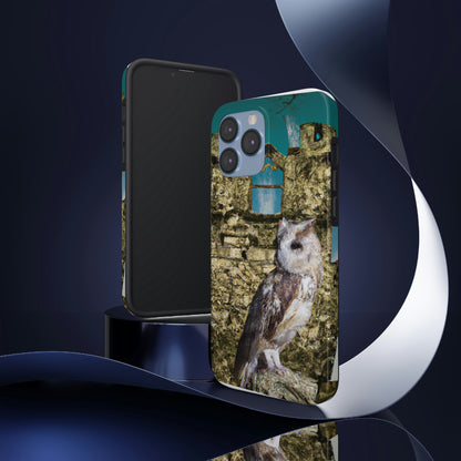 "A Sentinal Among Ruins: An Unstirred Owl's Perch" - Die Alien Tough Phone Cases