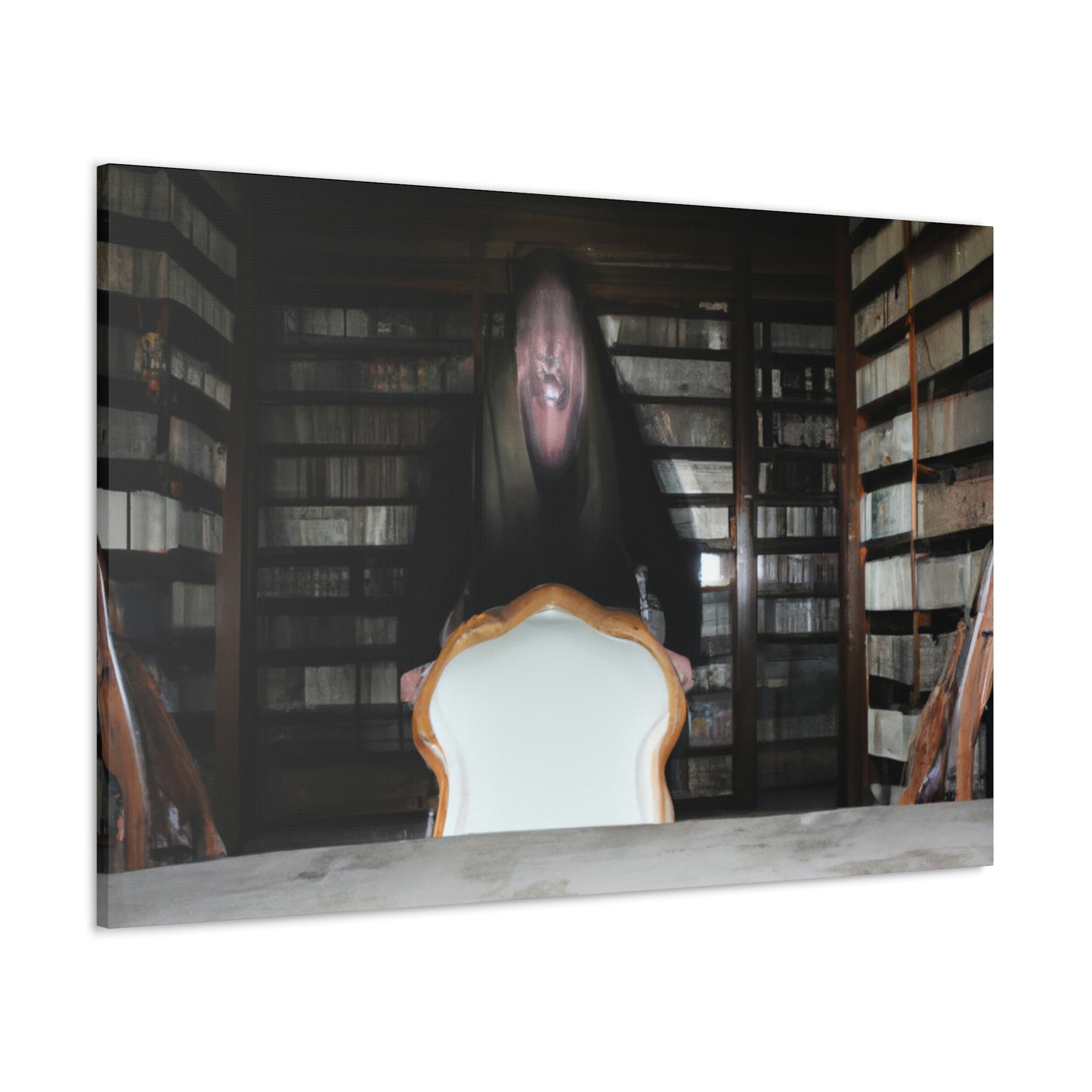 "The Eerie Echoes of the Library" - The Alien Canva