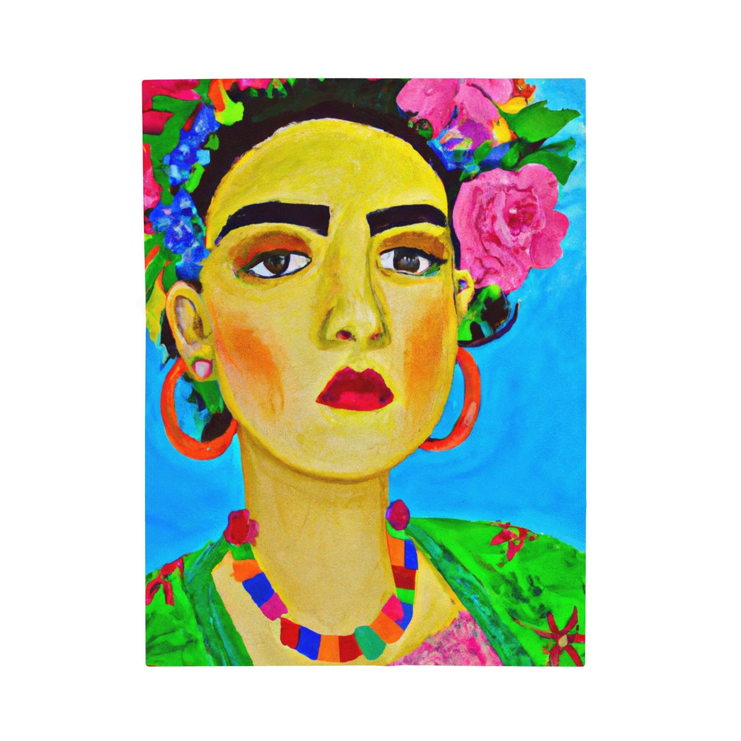 "Fierce and Free: A Frida Kahlo-Inspired Tribute to Mexican Women" - The Alien Velveteen Plush Blanket