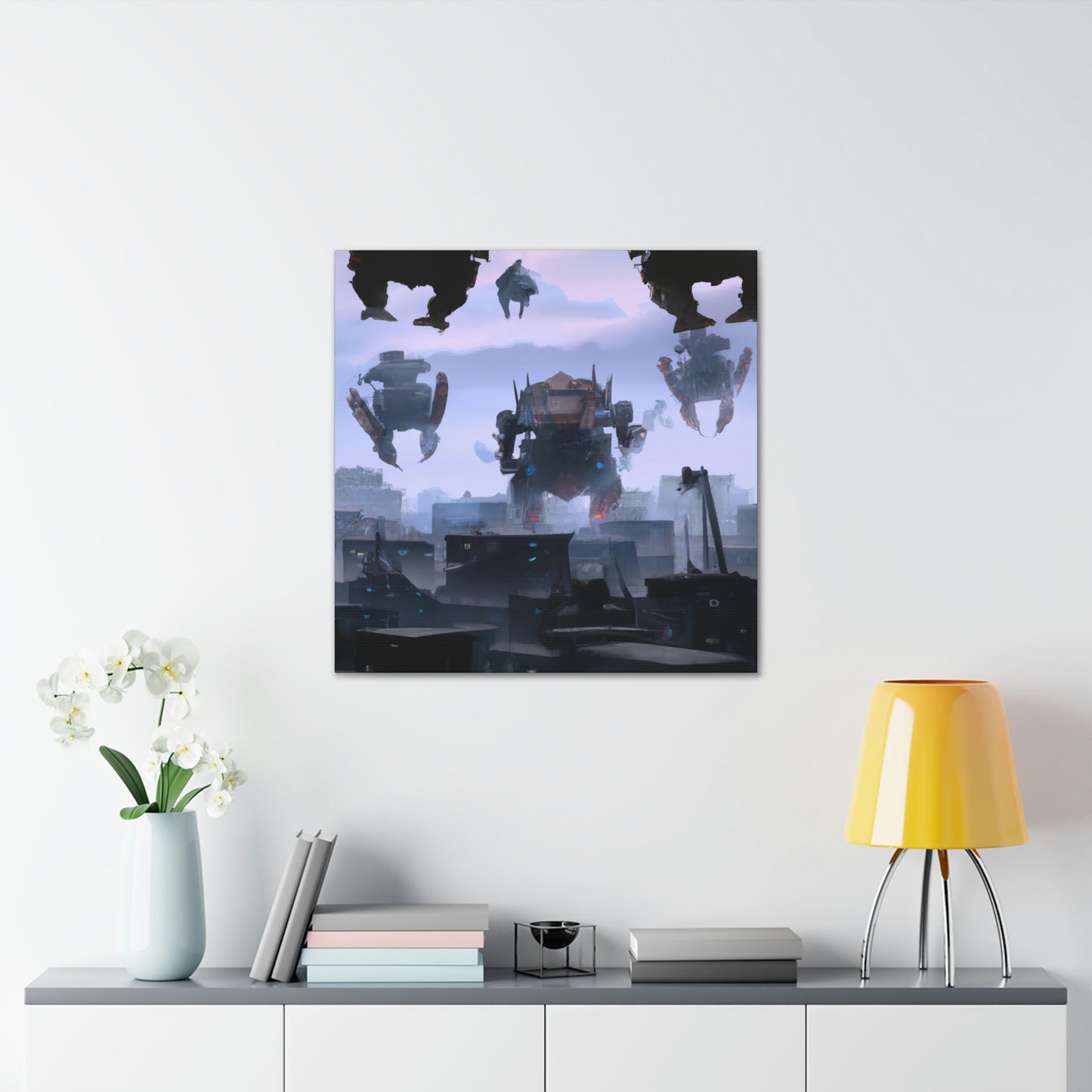 "Mech Mayhem: The Giant Robot City Showdown" - The Alien Canva