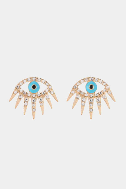 Evil Eye Rhinestone Dangle Earrings