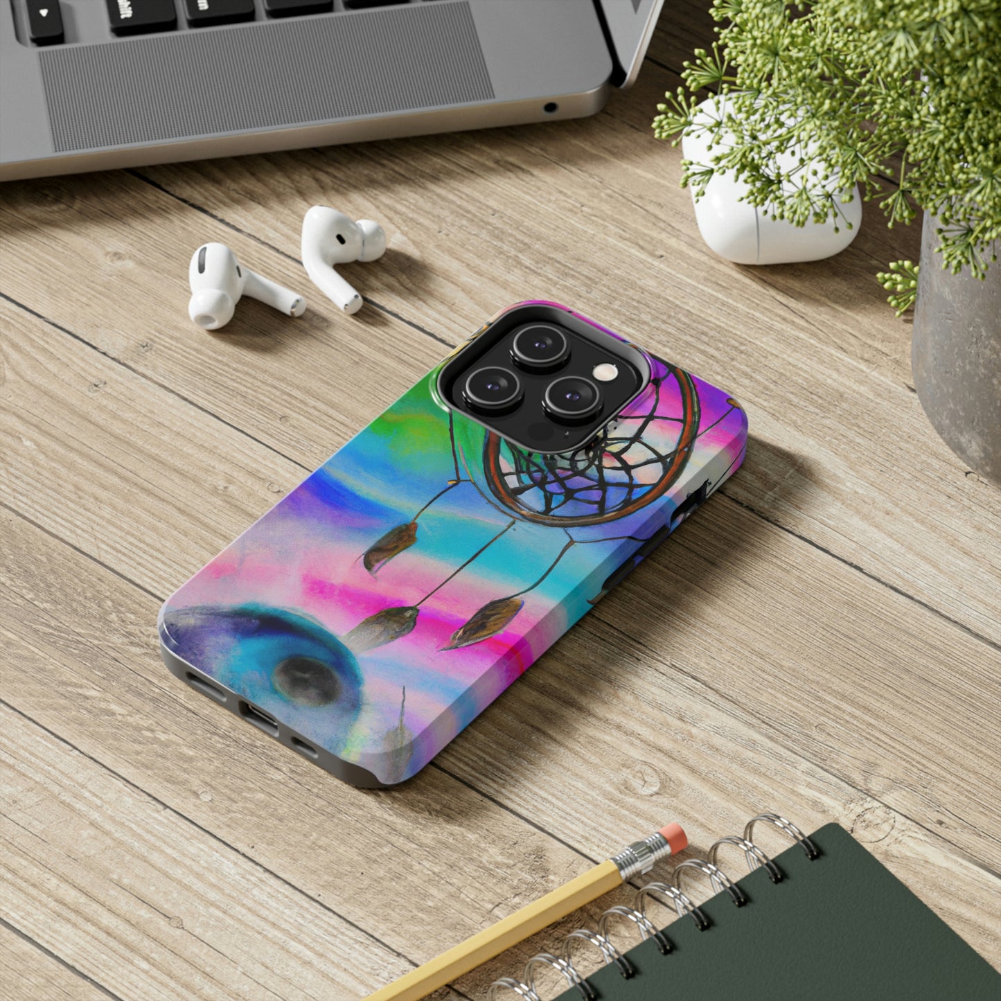 "A Galaxy of Dreams: A Colorful Dreamcatcher Captures Falling Stardust" - The Alien Tough Phone Cases