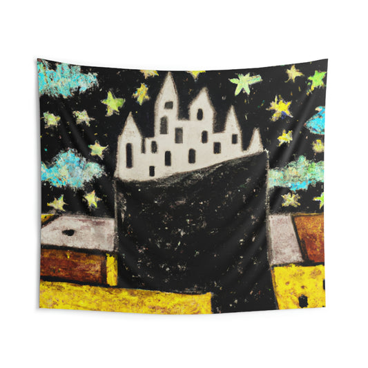 "Cosmic Oasis: A Journey to a Floating City Amid the Sea of Stars" - The Alien Wall Tapestries