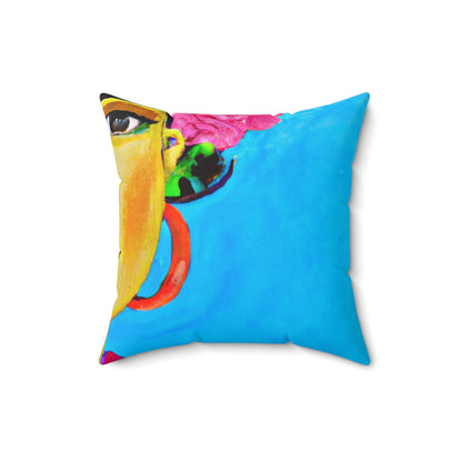 "Feroz y libre: un tributo a las mujeres mexicanas inspirado en Frida Kahlo" - The Alien Square Pillow