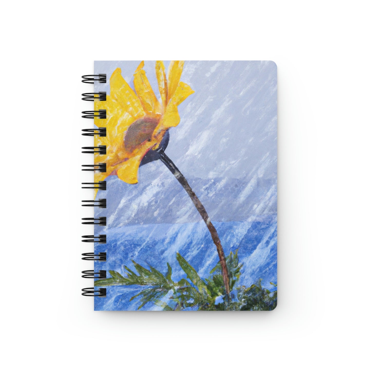 "A Burst of Color in the Glistening White: The Miracle of a Flower Blooms in a Snowstorm" - The Alien Spiral Bound Journal