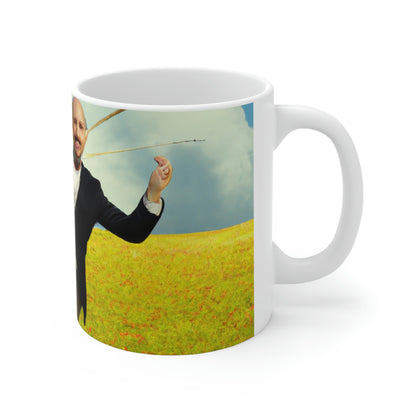 "A Kite Day in the Meadow" - The Alien Ceramic Mug 11 oz