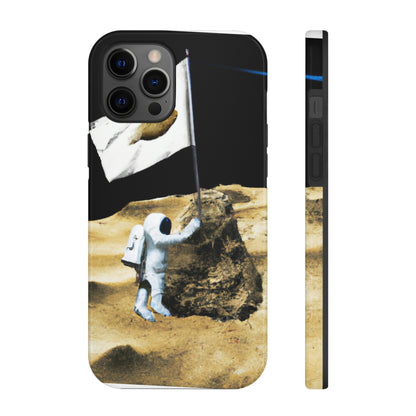 "Claiming Space: Das Pflanzen der Asteroidenflagge des Astronauten" - Die Alien Tough Phone Cases