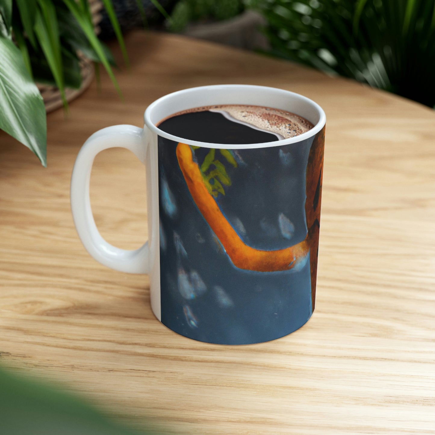 "Jubilant Jig in the Rain" - The Alien Ceramic Mug 11 oz