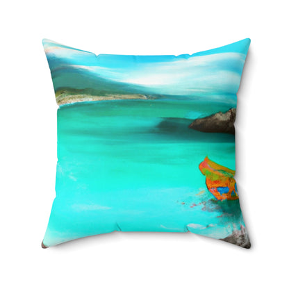 "Caribbean Fiesta on the Beach - A Digital Exploration of Mexican Culture" - The Alien Square Pillow