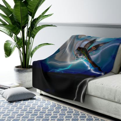 "Draco in the Tempest" - The Alien Sherpa Fleece Blanket